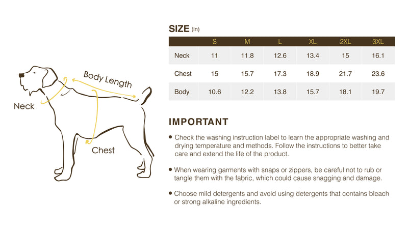Size chart for Cold Plunge