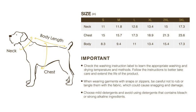 Size chart for Holiday in Rome