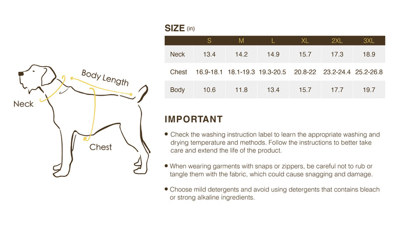 Size chart for Aspen Skier
